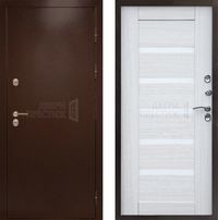 Дверь Termo-door Сибирь Антик медный Царга в цвете лиственница с терморазрывом