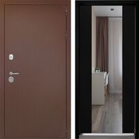 Дверь Дверной Континент Рубикон Дизайн Медный антик Кварц чёрный с зеркалом