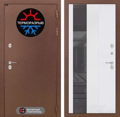 Дверь Лабиринт Термо Магнит с Зеркалом 32 тонированным - Белый рельеф софт