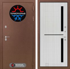 Дверь Лабиринт Термо Магнит 02 - Сандал белый, стекло черное