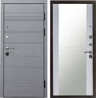 Дверь Termo-door Grey Line Зеркало в цвете Белый софт