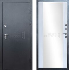 Дверь Termo-door Сибирь Серебро антик Зеркало в цвете белый с терморазрывом