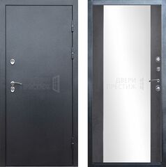 Дверь Termo-door Сибирь Серебро антик Зеркало в цвете темный бетон с терморазрывом